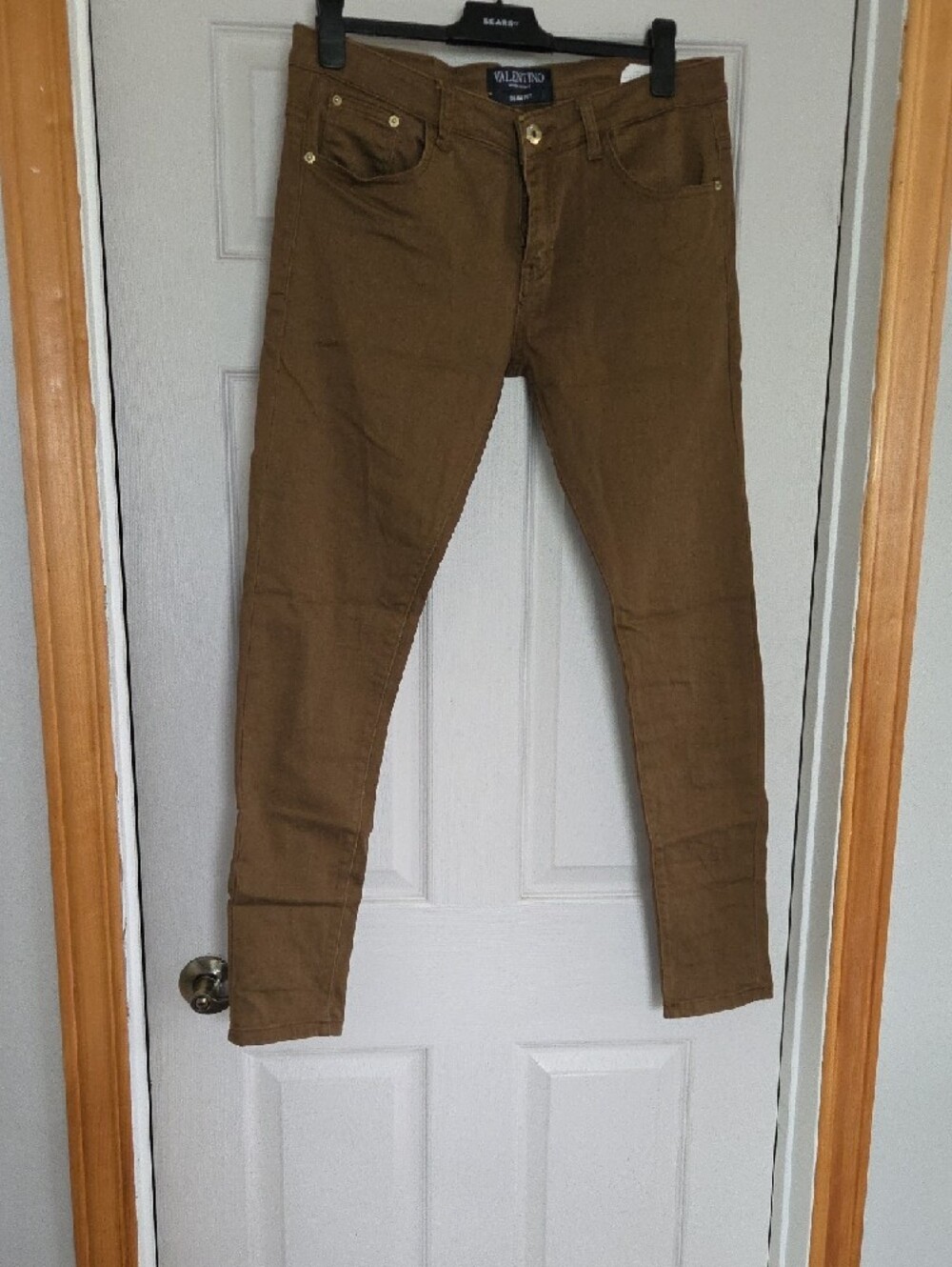 Valentino Men's Skinny Pants in Brown Never Worm